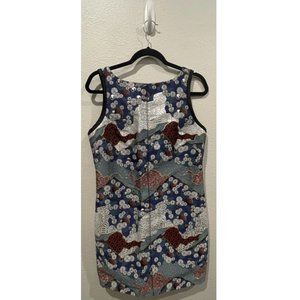 PROENZA SCHOULER Metallic Silver Blue Sleeveless Mini Dress